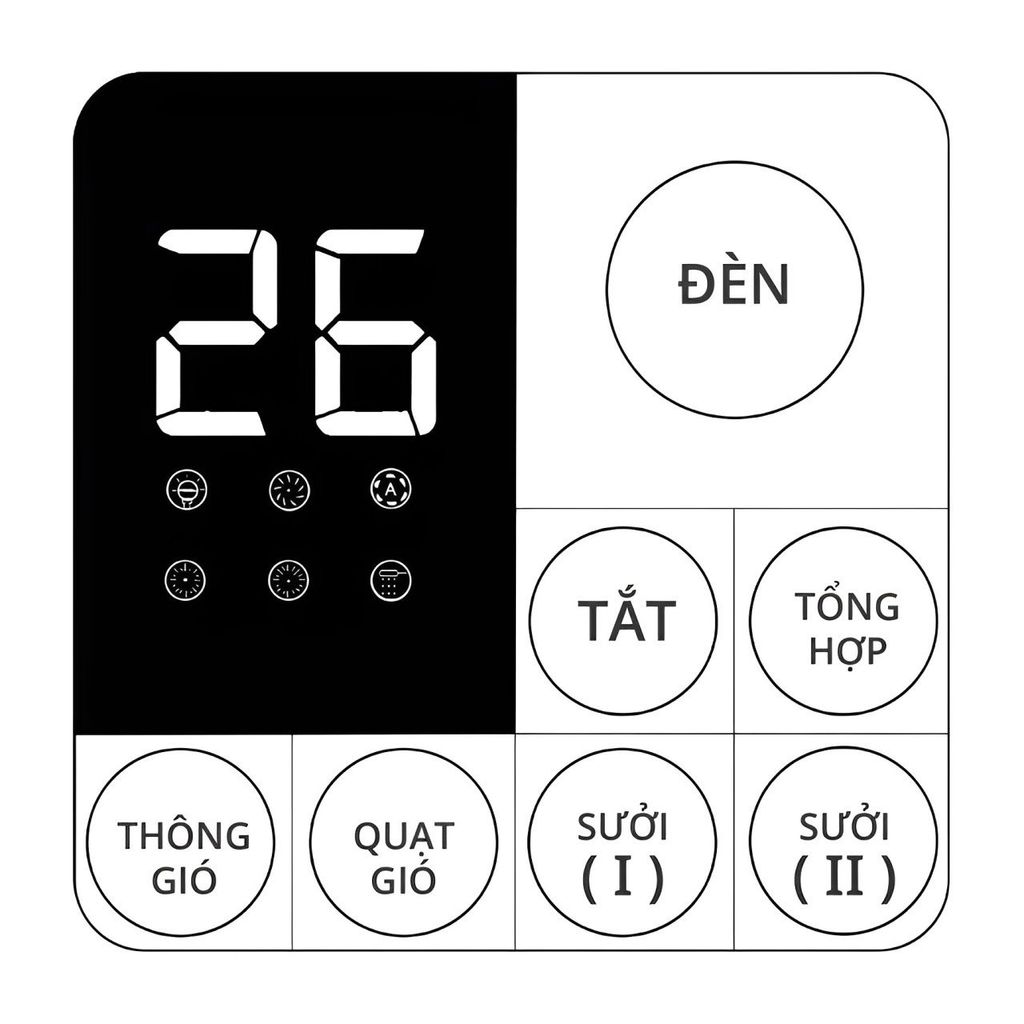 Đèn sưởi âm trần đa năng HAKEN 4TRONG1 HK-QS36 Kích thước 600 x 300mm