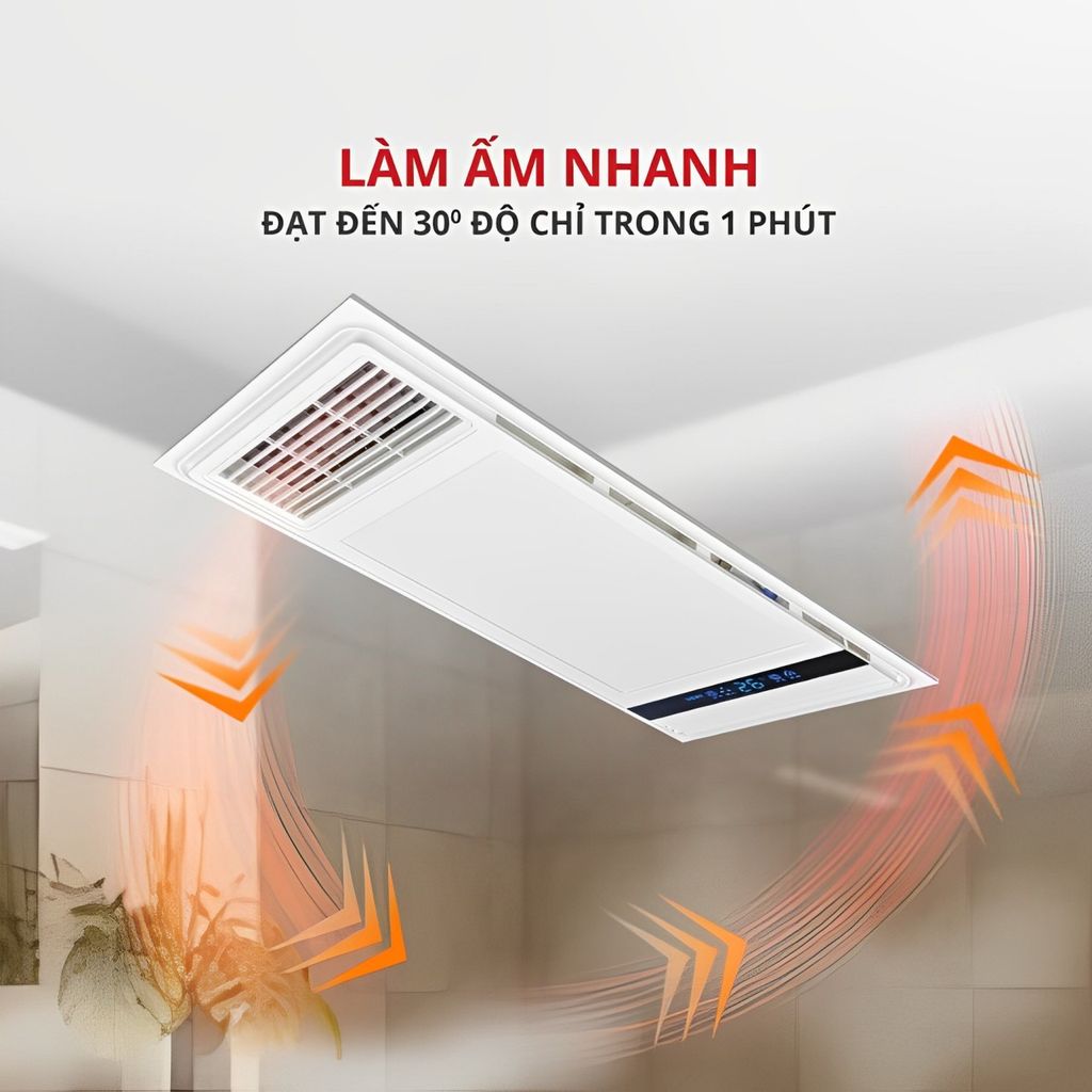 Đèn sưởi âm trần đa năng HAKEN 4TRONG1 HK-QS36 Kích thước 600 x 300mm