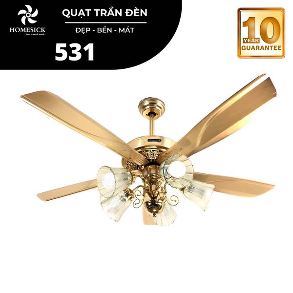 Quạt trần đèn Homesick 5 cánh 135cm 80w AC 531 VLQTHO-020