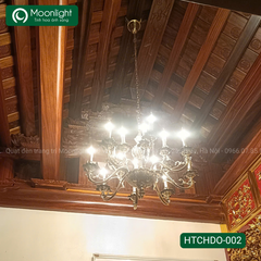 Đèn chùm đồng 16 tay nến D850, H800mm đui E14 (giá không bóng) N820/16 HTCHDO-002