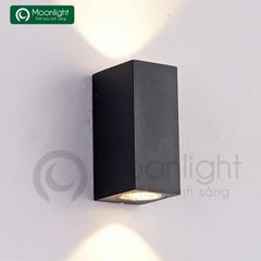 Đèn tường hiện đại đầu vuông màu đen ngoài trời HTDTHD-003