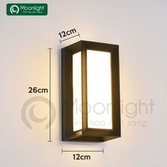 Đèn tường trang trí ngoài trời KT 26*12cm 12W HTDTHD-045