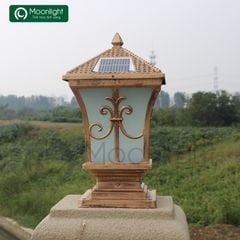 Đèn trụ cổng màu đồng năng lượng mặt trời HTNTTC-002