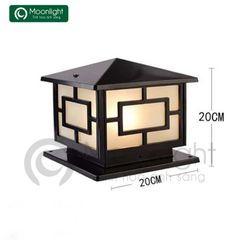 Đèn trụ cổng vuông màu đen HTNTTC-003