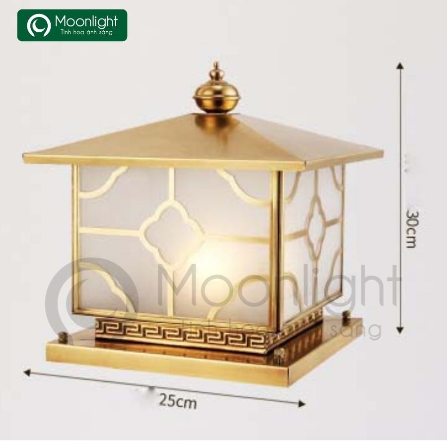 Đèn trụ cổng vuông đồng H5045 HTNTTC-006