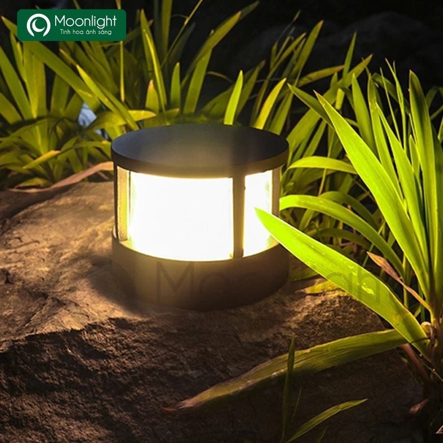 Đèn trụ cổng tròn màu đen HTNTTC-007