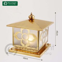 Đèn trụ cổng hàng rào vuông đồng H5046 HTNTTC-011