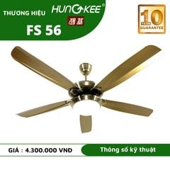 Quạt trần đèn Hungkee 5 cánh 155cm 90w AC FS56