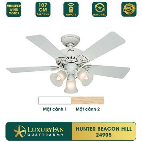 Quạt trần đèn Hunter Beacon Hill 5 cánh 107cm 80w AC