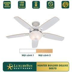 Quạt trần đèn Mỹ Hunter Builder Deluxe 5 cánh 132cm 80w AC