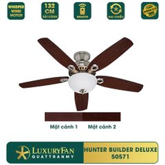 Quạt trần đèn Mỹ Hunter Builder Deluxe 5 cánh 132cm 80w AC