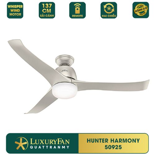 Quạt trần đèn Mỹ Hunter Harmony 3 cánh 137cm 100w AC