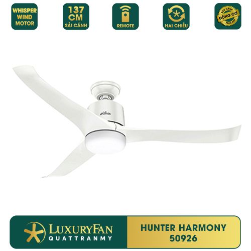 Quạt trần đèn Mỹ Hunter Harmony 3 cánh 137cm 100w AC