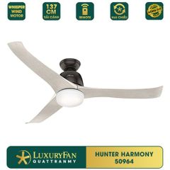 Quạt trần đèn Mỹ Hunter Harmony 3 cánh 137cm 100w AC