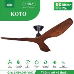 Quạt trần Mr.Vu KOTO 3 cánh 1m32 40W DC