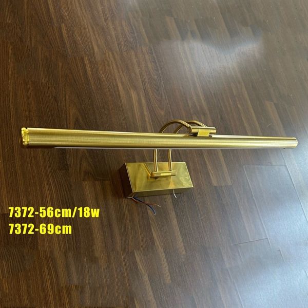 Đèn tranh đèn gương màu vàng trơn, chân đôi, 7372-56 D56cm VLDETG-159