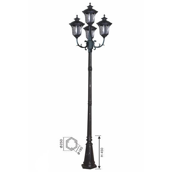 Đèn cột sân vườn 4 chao đèn, VLNTCO-029