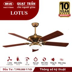 Quạt trần Mr.Vu LOTUS 5 cánh 1m42 45W DC