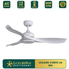 Quạt trần đèn Đài Loan Luxaire Curve 3 cánh 107/132/142cm 45w DC