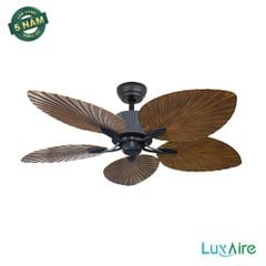 Quạt trần Đài Loan Luxaire Hawaii DC Đen mờ 5 cánh 132cm 45w DC