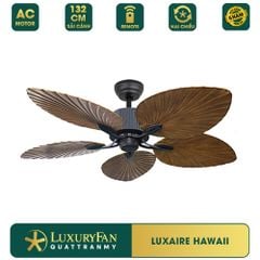 Quạt trần Đài Loan Luxaire Hawaii AC Đen mờ 5 cánh 132cm 60w AC