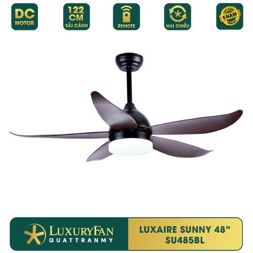 Quạt trần đèn Đài Loan Luxaire Sunny 48'' 5 cánh 122cm 55w DC