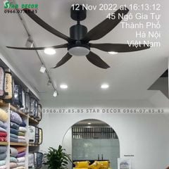 Quạt trần đèn Đài Loan Luxaire Sweep 6 cánh 137/167cm 55w DC