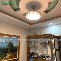 Quạt trần đèn thu cánh Đài Loan Luxaire Tulip Mạ Chrome (sáng bóng) 4 cánh 122cm 90w AC