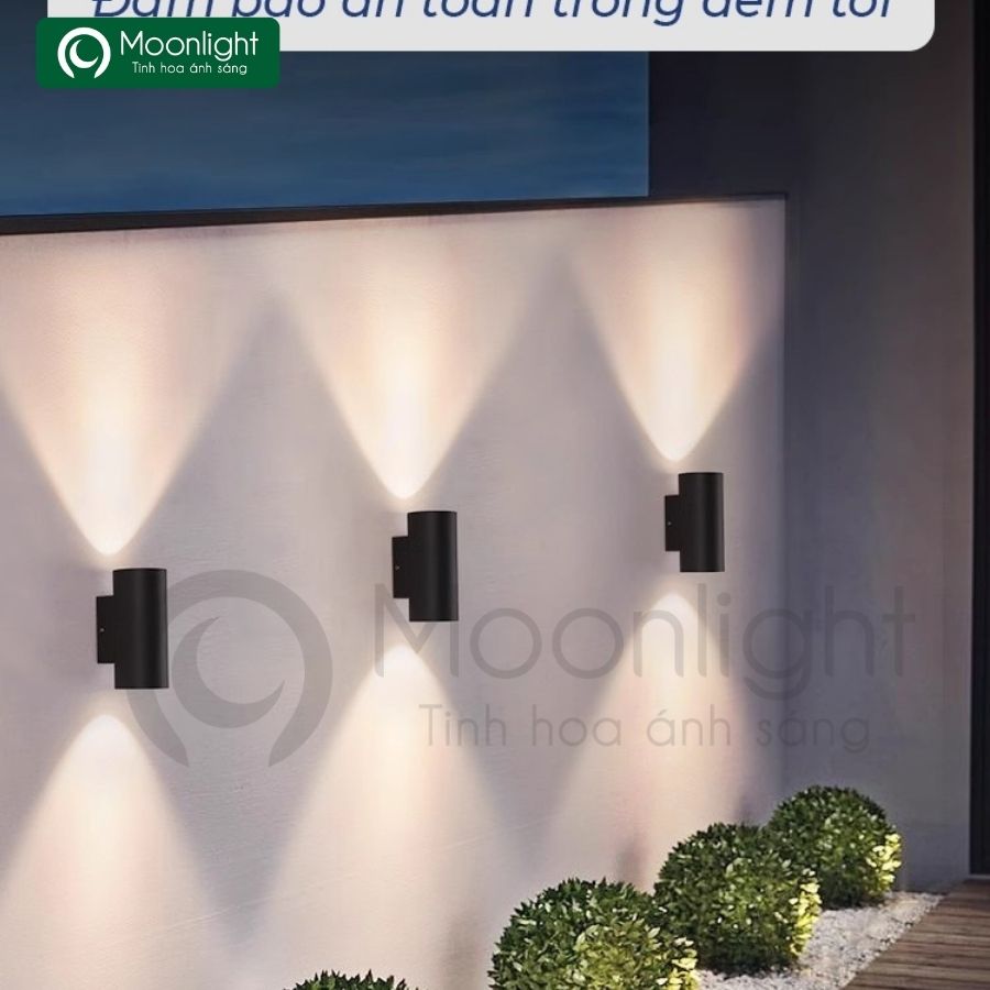 Đèn tường hiện đại ngoài trời 2x6W, 3000K, chipled cree, nhôm đúc nguyên khối, KT 80*68*160, IP65 LWA0047-2S