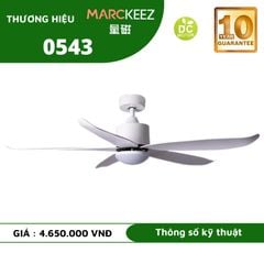 Quạt trần đèn Marckeez 5 cánh 142cm 60w DC 0543