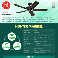 Quạt trần Mỹ Hunter Maribel 5 cánh 132cm 102w AC