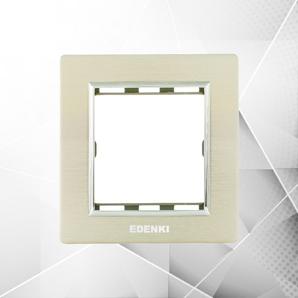 EDENKI Mặt viền 1 module nhôm màu champagne- EL-AC01