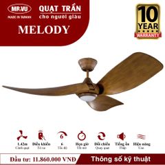 Quạt trần đèn Mr.Vu MELODY 3 cánh 1m42 30W DC