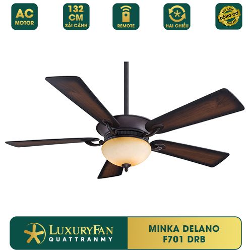 Quạt trần đèn Mỹ Minka Delano 5 cánh 132cm 69w AC