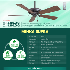 Quạt trần đèn Mỹ Minka Supra F568 5 cánh 132cm 79w AC