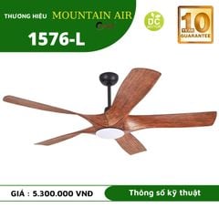 Quạt trần đèn Mountain air 5 cánh 160cm 55w DC 1576-L