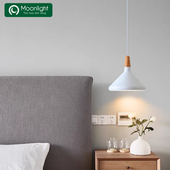 Đèn thả hợp kim đui gỗ màu trắng TH715T VLTHHK-068