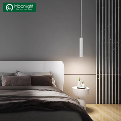 Đèn thả hợp kim ống bơ dài màu trắng TLOB-01, 7W, 60*400, 3000K, VLTHHK-080-SIZE40-WH-3K