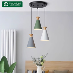Đèn thả hợp kim chao màu trắng dáng A D145*230 TH386TR VLTHHK-020