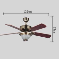 Quạt trần đèn màu nâu gỗ 5 cánh gỗ 132cm 75w AC 1889 Q-1053 VLQTTQ-131