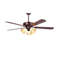 Quạt trần đèn màu màu nâu 5 cánh gỗ 132cm 75w AC T52-6010OB VLQTTQ-121