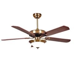 Quạt trần đèn màu nâu gỗ 5 cánh gỗ 132cm 75w AC 1889 Q-1053 VLQTTQ-131