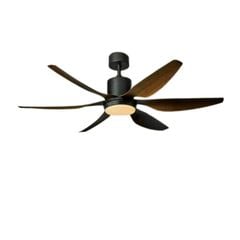 Quạt trần đèn màu nâu gỗ 6 cánh nhựa 137cm 40w DC 1986H VLQTTQ-128
