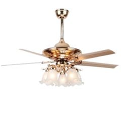 Quạt trần đèn vàng pháp 5 cánh sắt 132cm 75w AC 1535SJT VLQTTQ-166