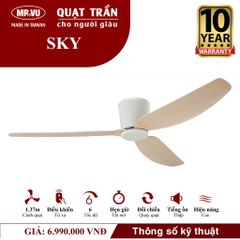 Quạt trần đèn Mr.Vu SKY 3 cánh 1m37 24W DC