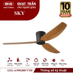 Quạt trần đèn Mr.Vu SKY 3 cánh 1m37 24W DC