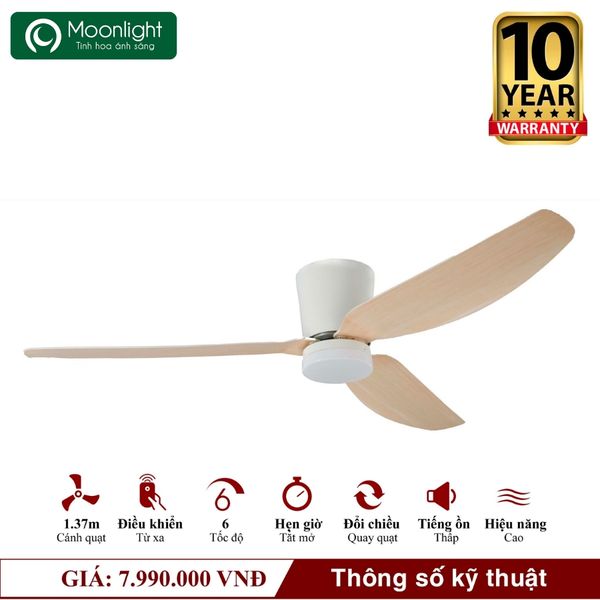 Quạt trần đèn Mr.Vu SKY 3 cánh 1m37 24W DC