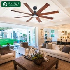 Quạt trần Đài Loan Luxaire Xtreme thân màu đen 8 cánh nhựa ABS 55w DC 157cm led 3 màu 15w XTREME-BL