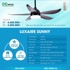 Quạt trần đèn Đài Loan Luxaire Sunny 48'' 5 cánh 122cm 55w DC