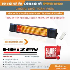 Đèn sưởi nhà tắm Heizen không chói mắt dùng cho trẻ nhỏ và mẹ bầu APPINO15